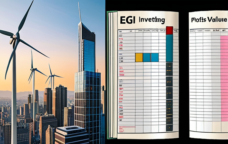 **

A split image. On one side, a faded ledger with a calculator resting on it, symbolizing traditional value investing with P/E ratios and book value. On the other side, a vibrant, modern cityscape filled with futuristic skyscrapers, wind turbines, and solar panels, representing ESG factors, technology, and innovation in modern value investing. The overall style is professional and informative.

**